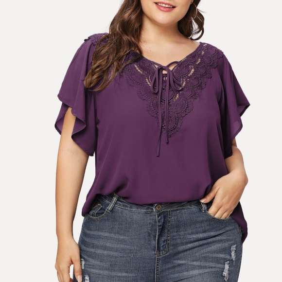 BSH Boutique Elegant Purple Blouse - Picture 3 of 7